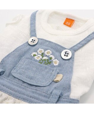 PET PARADISE ペットパラダイス スカートつなぎ 《花 刺繍》 小型犬 ホワイト