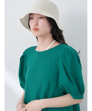 earth music&ecology リサイクルポリエステルブレンドＡラインワンピース Green