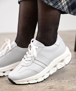 Pointer 日本製 本革 穴開きソールスニーカー サマーグレー