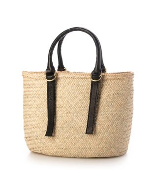 UNBILLION ペルケ perche / 牛革付属椰子かごマルシェバッグS ブラック