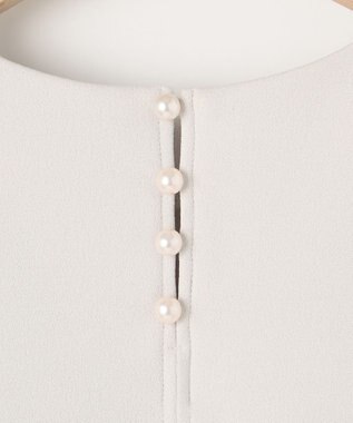 組曲 S 【吸湿・冷感・UVケア】ジョーゼットジャージーバックフリル Tブラウス ライトグレー系