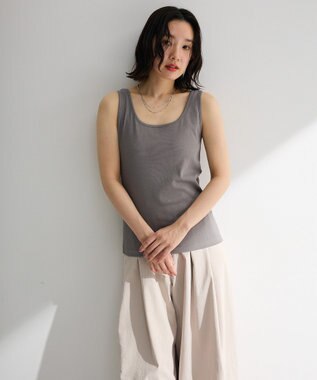 Green Parks 機能付テレコリブタンクトップ Gray