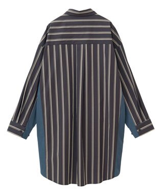 YECCA VECCA 2way袖デザインロングシャツ Stripe Black