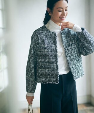 23区 【洗える】レイヤードタートル カットソー ホワイト系