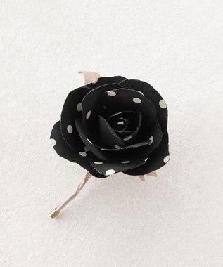 TOCCA 【アップサイクルコサージュ付き・美香＆Lovécoコラボ・数量限定・A4サイズ対応】FLOWER IN HEART BAG バッグ ブラック×ローズ