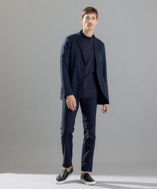 JOSEPH HOMME コンパクトストレッチジャージー　モックネックＴシャツ ネイビー系