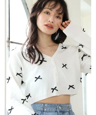 Green Parks ・ＡＮＤ　ＳＥＡＲＣＨ　メニーリボンカーディガン Off White