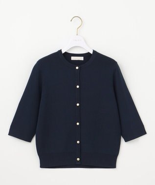 ANY SIS S 【接触冷感・UVカット・洗える】ハーフスリーブ カーディガン ネイビー