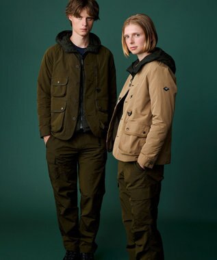 JOSEPH ABBOUD MOUNTAIN 【ECO撥水/起毛裏地】マイクロリップワッシャー ブルゾン カーキ系