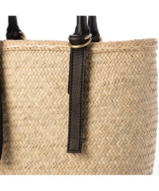 UNBILLION ペルケ perche / 牛革付属椰子かごマルシェバッグS ブラック