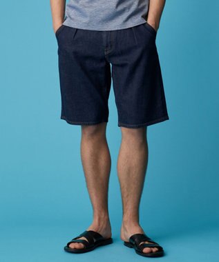 JOSEPH ABBOUD 夏デニム【JAPANファブリック/ストレッチ/軽量】ライトオンスストレッチデニム ショーツ ネイビー系