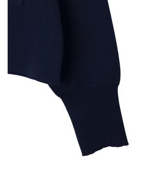 Green Parks ゴールド釦ボックス型カーディガン Navy