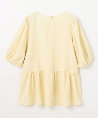 ANY サッカーギャザーバックペプラムブラウス イエロー