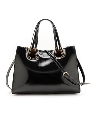 MioFIRANO ホースシューエナメルハンドバッグ 2WAY　FIRANO フィラノ BLACK