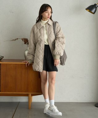 earth music&ecology 【WEB限定】ダブルステッチキルティングコート Beige