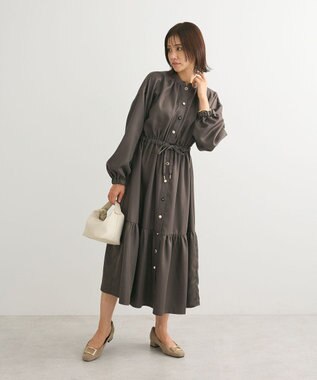 Green Parks ・ＥＬＥＮＣＡＲＥ　ＤＵＥ　イロイロ釦ワンピース Charcoal Gray