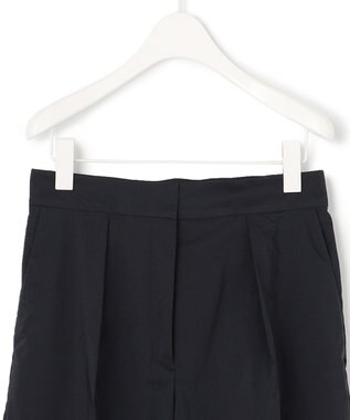 ICB 【洗える】 エコナイロンストレッチ ワイドストレートパンツ ネイビー