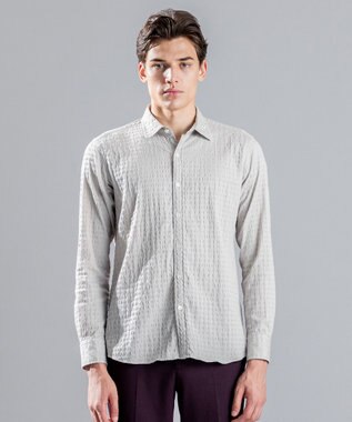 JOSEPH HOMME トリックジャガード　レギュラーカラーシャツ アイボリー系