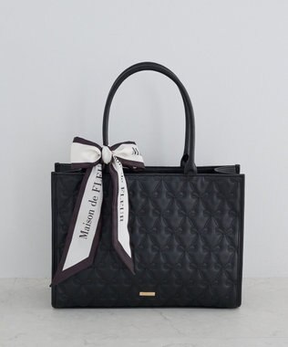 Maison de FLEUR スカーフ付き2ルームリボンキルティングトート
