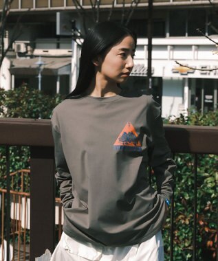 SHARE PARK LADIES 【UNISEX】UVカット アートコラボロングTシャツ〈CAMP〉（S・Mサイズ） カーキ