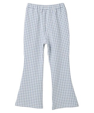 earth music&ecology チェックフレアイージーパンツ Sax