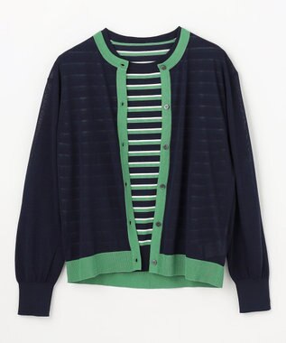 ANY ツインニットセット（ノースリーブニット＋カーディガン） ネイビー