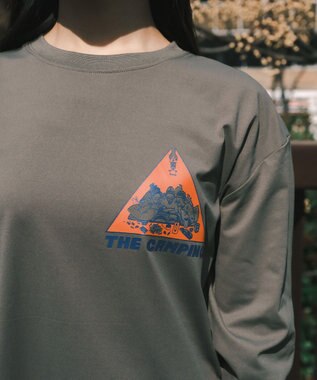 SHARE PARK LADIES 【UNISEX】UVカット アートコラボロングTシャツ〈CAMP〉（S・Mサイズ） カーキ