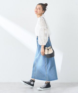 earth music&ecology レースプルオーバー Off White