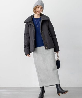 23区 L 【洗える】ダブルフェイス プルオーバー ニット ブルー系