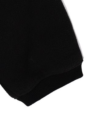 WEGO フリース　ワンポイントハーフZIPプルオーバー ブラック