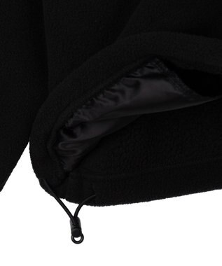 WEGO フリース　ワンポイントハーフZIPプルオーバー ブラック