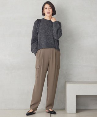 自由区 S アルパカミドルゲージ ニット ダークグレー