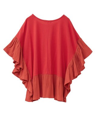 Green Parks 袖フレアドッキングカットプルオーバー Red