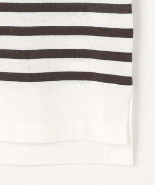J.PRESS LADIES RELAX OVER KNIT プルオーバー オフホワイト×モカ