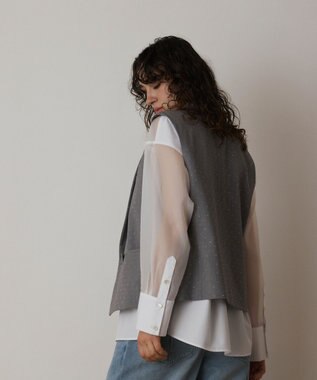 GRACE CONTINENTAL イレヘムビジュージレジャケット グレー