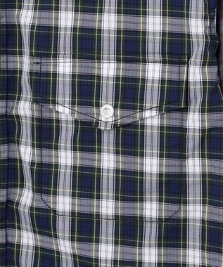 J.PRESS MEN マルチチェック×ナイロンタフタワッシャー リバーシブルシャツ ダークグリーン系3