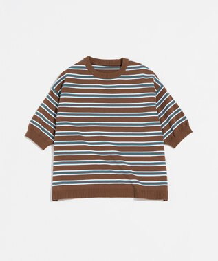 LENO MULTI BORDER KNIT《UNISEX》/ マルチボーダーニット BROWN×BLUE