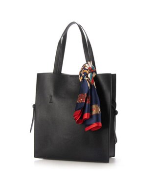 UNBILLION cachecache ビッグスカーフ付きサイド結びトート ブラック