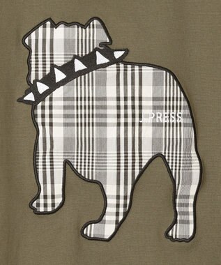 J.PRESS MEN 【UNISEX】ファブリックワッペン バックブルTシャツ カーキ系