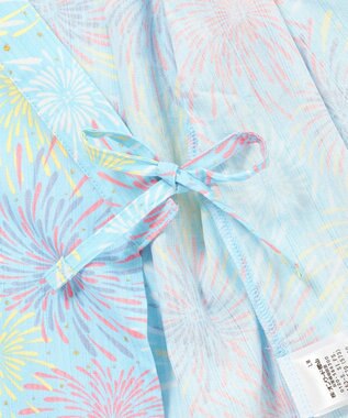 ANY KIDS 【簡単着付け】2WAY セパレート浴衣セット サックスブルー×花火