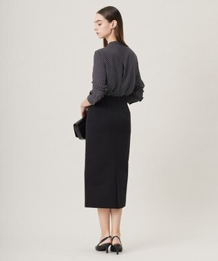 ICB 【洗える】 コットンコンプレッシャー スカート ブラック系