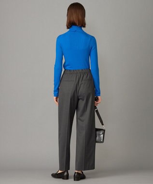 ICB 【洗える】 TWブロード ワイドストレートパンツ チャコール系