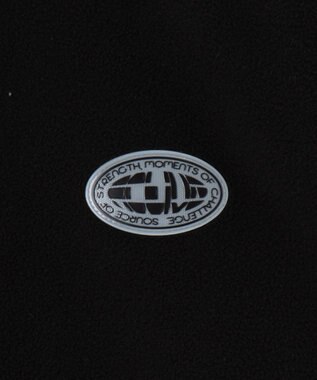 WEGO フリース　ワンポイントハーフZIPプルオーバー ブラック