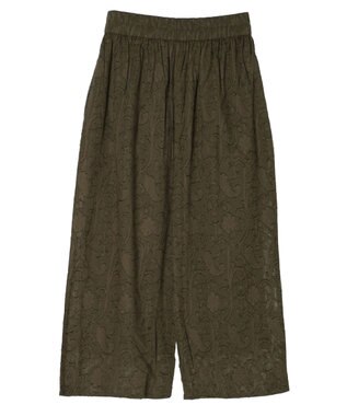 Green Parks インド綿　ジャガードイージーパンツ Khaki