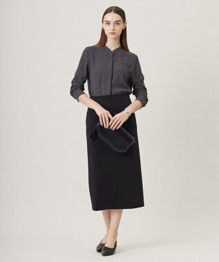 ICB 【洗える】 コットンコンプレッシャー スカート ブラック系