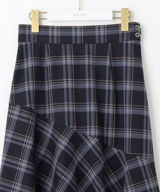 ANY SIS L 【美人百花11月号掲載】アシンメトリーマーメイドフレア スカート ネイビー系