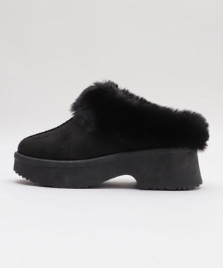 WEGO 【25年秋冬新作/あったかい】ムートンタッチサボ ブラック