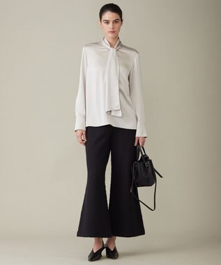 ICB 【洗える】 ヴィンテージストレッチサテン ブラウス トープ系