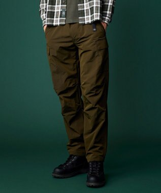 JOSEPH ABBOUD MOUNTAIN 【ECO撥水/起毛裏地】マイクロリップワッシャー カーゴ パンツ カーキ系