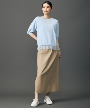 自由区 L ソフトツイルクロスストレート シルエット ベージュ